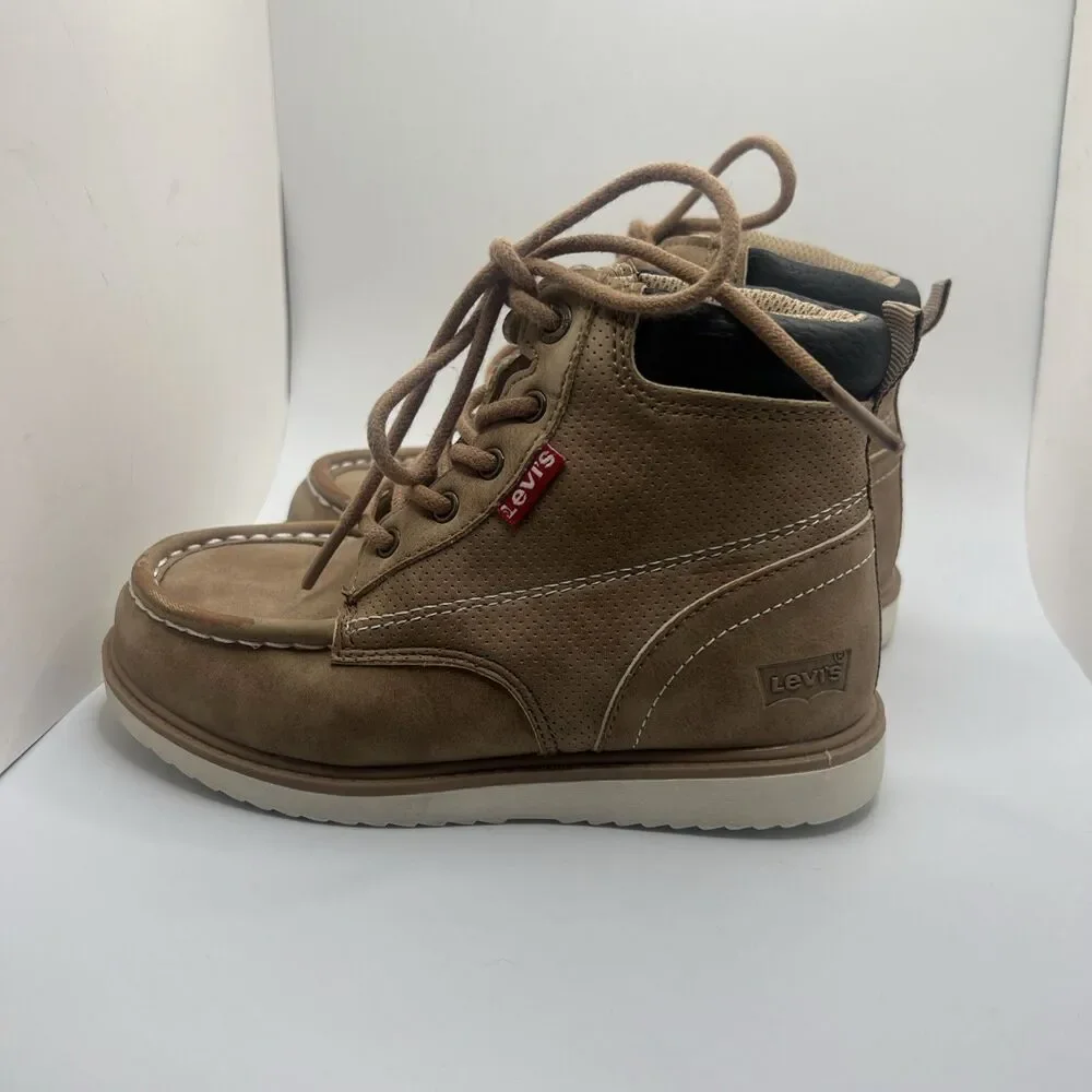 Levis Little Boy's Dean-Walker Sneaker Boots High-Top Shoes Mocha/Tan Sz 12